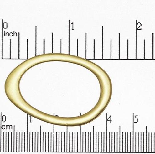 40mm x 29mm Large Flattened Oval Designer Ring - Made of Pewter - Satin Rhodium Silver and Satin Hamilton Gold Finishes - Sold by the Piece - K5