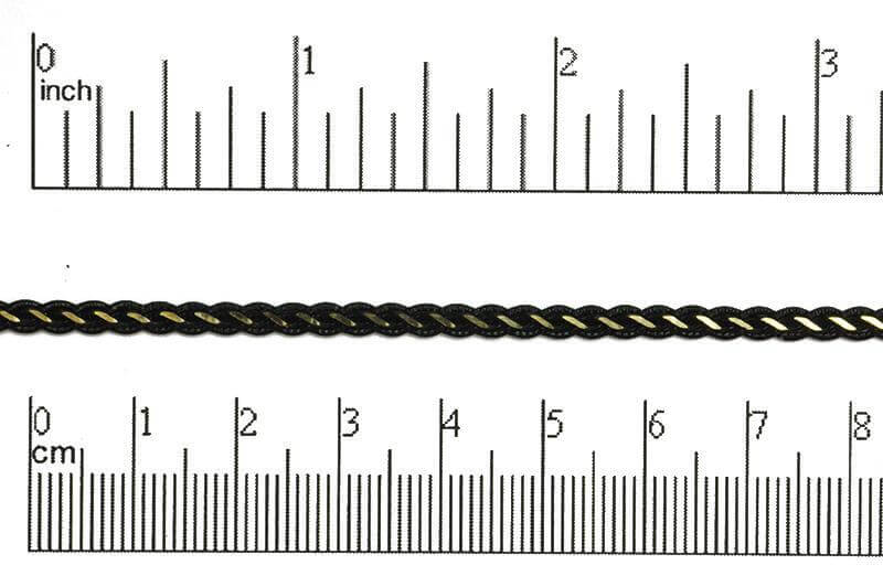 4mm Flat Braided Two-Tone Curb Chain - Made of Brass and Enamel - Sold by the Foot - Ch-876