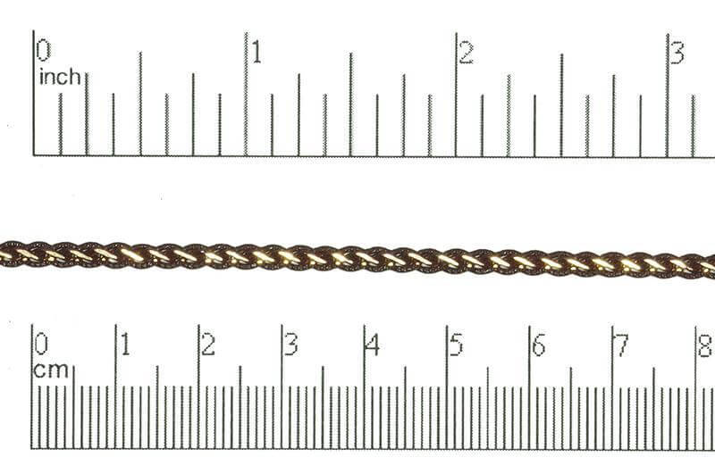 4mm Flat Braided Two-Tone Curb Chain - Made of Brass and Enamel - Sold by the Foot - Ch-876