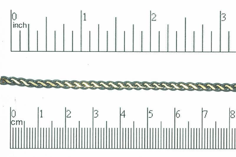 4mm Flat Braided Two-Tone Curb Chain - Made of Brass and Enamel - Sold by the Foot - Ch-876