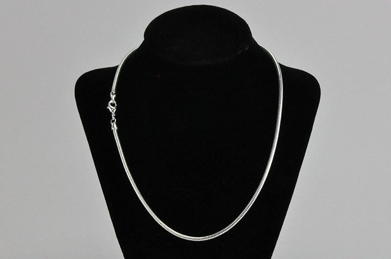 18" Snake Chain Necklace finished with Clasp - Sold by the Piece - Available in 9 Finishes - SNAKE2-N18
