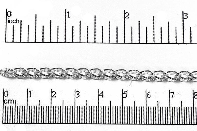 5mm x 3mm Hollow Franco Chain - Made of Brass - Sold by the Foot - Ch-891