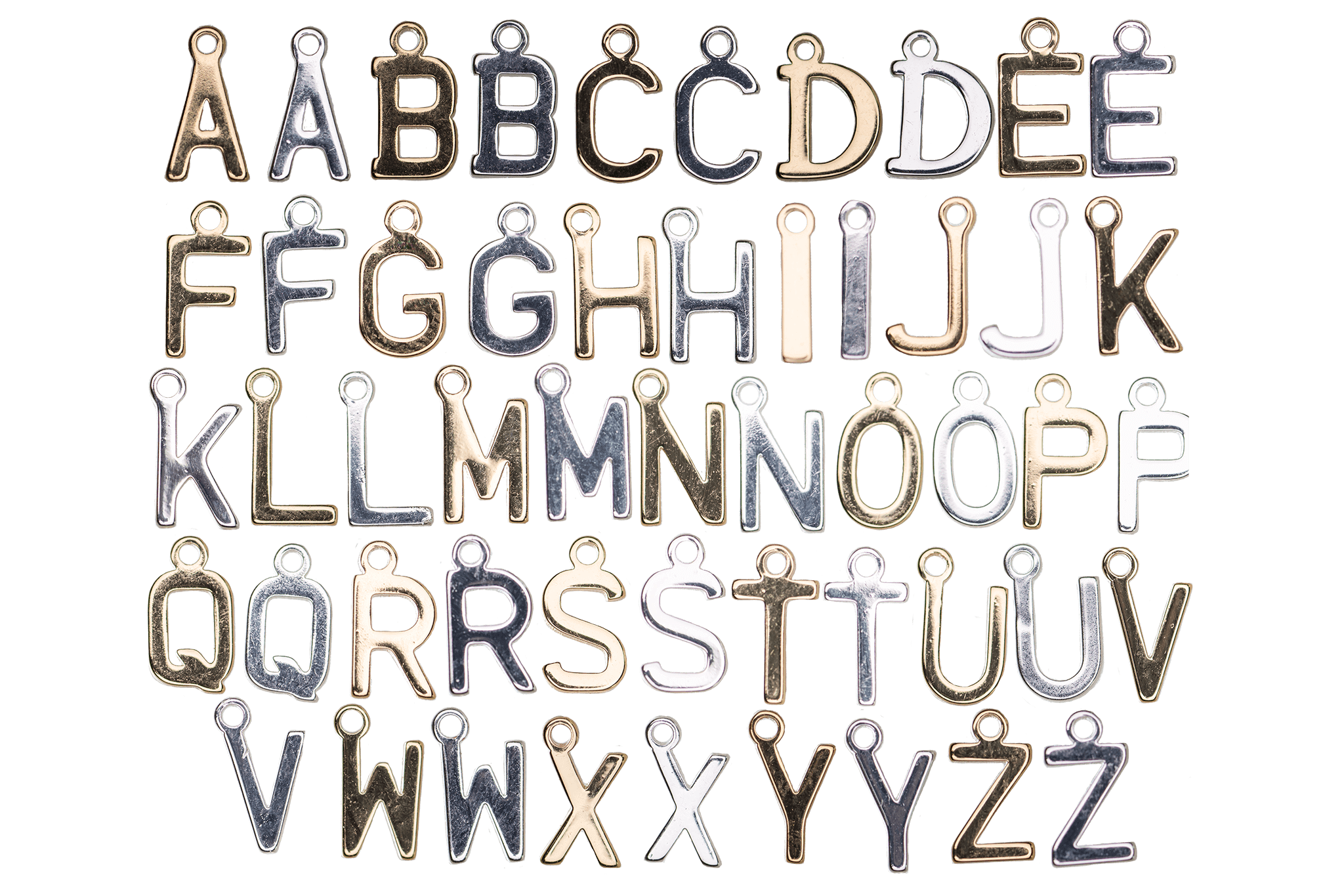 8.5mm Alphabet Letter Kit - 300 Pieces - Available in Silver and Gold - L1KIT