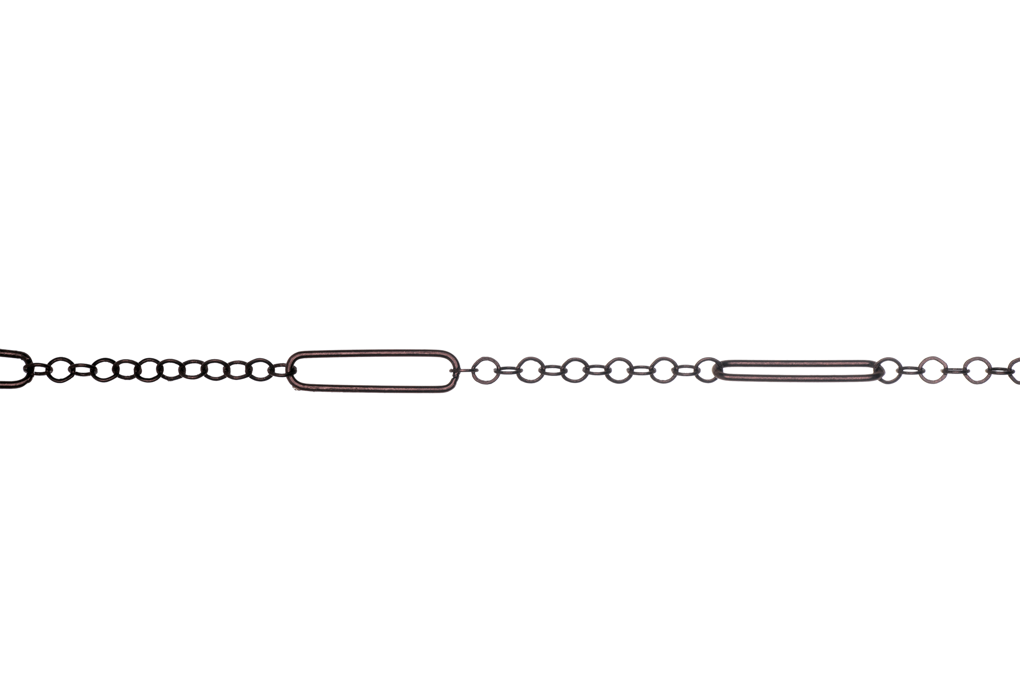 22mm x 5mm Specialty Paperclip and Round Cable Chain available in Multiple Colors sold by the Foot - CH2604