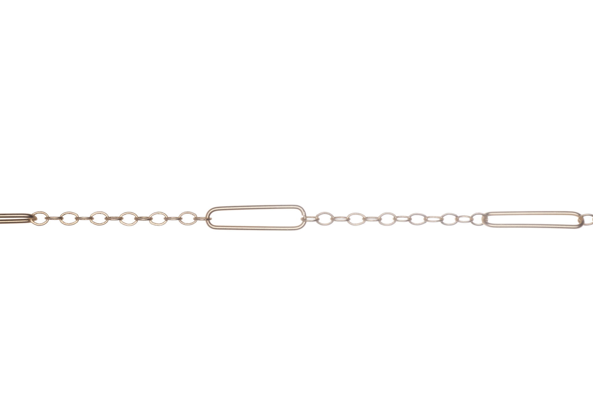 22mm x 5mm Specialty Paperclip and Round Cable Chain available in Multiple Colors sold by the Foot - CH2604