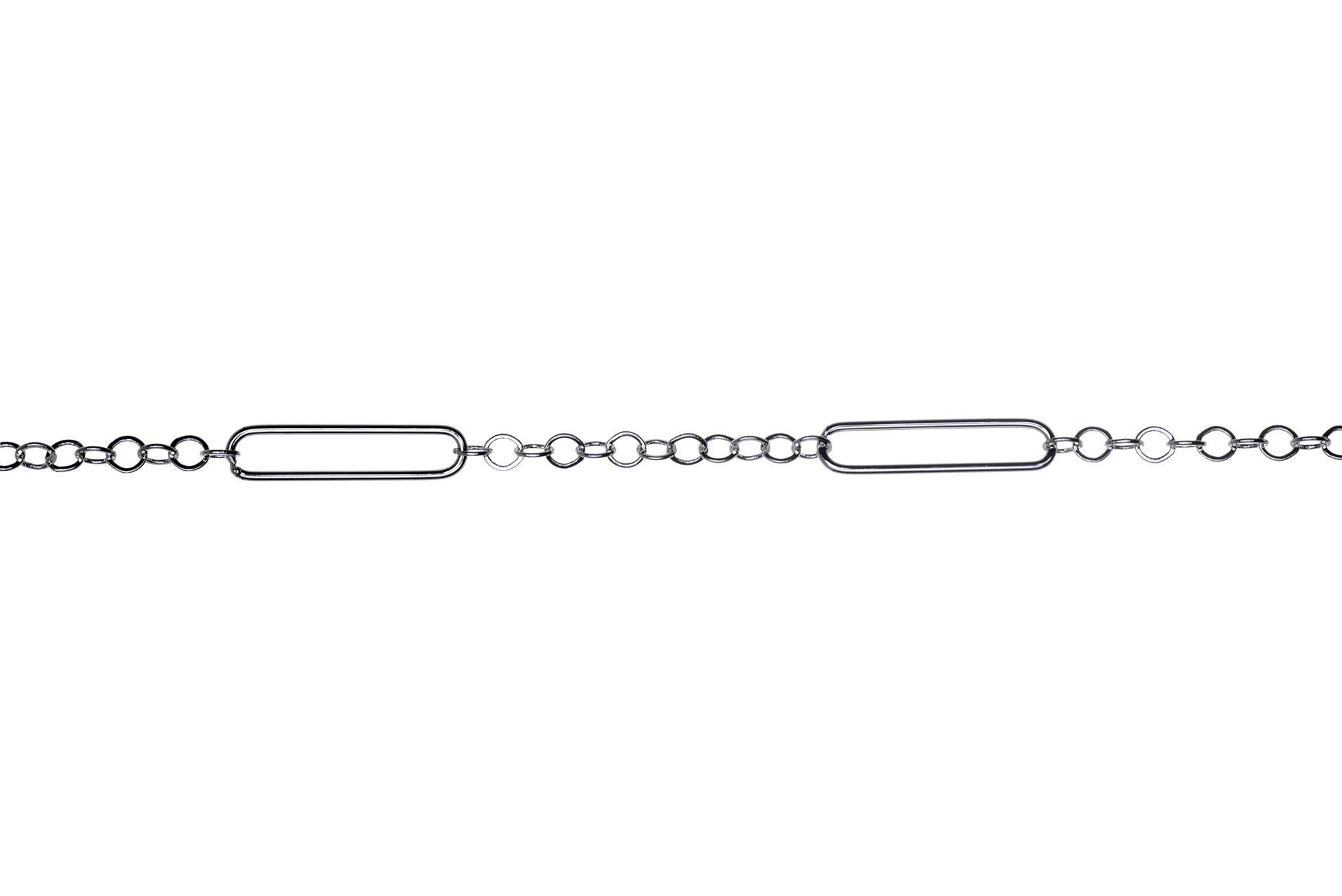 22mm x 5mm Specialty Paperclip and Round Cable Chain available in Multiple Colors sold by the Foot - CH2604