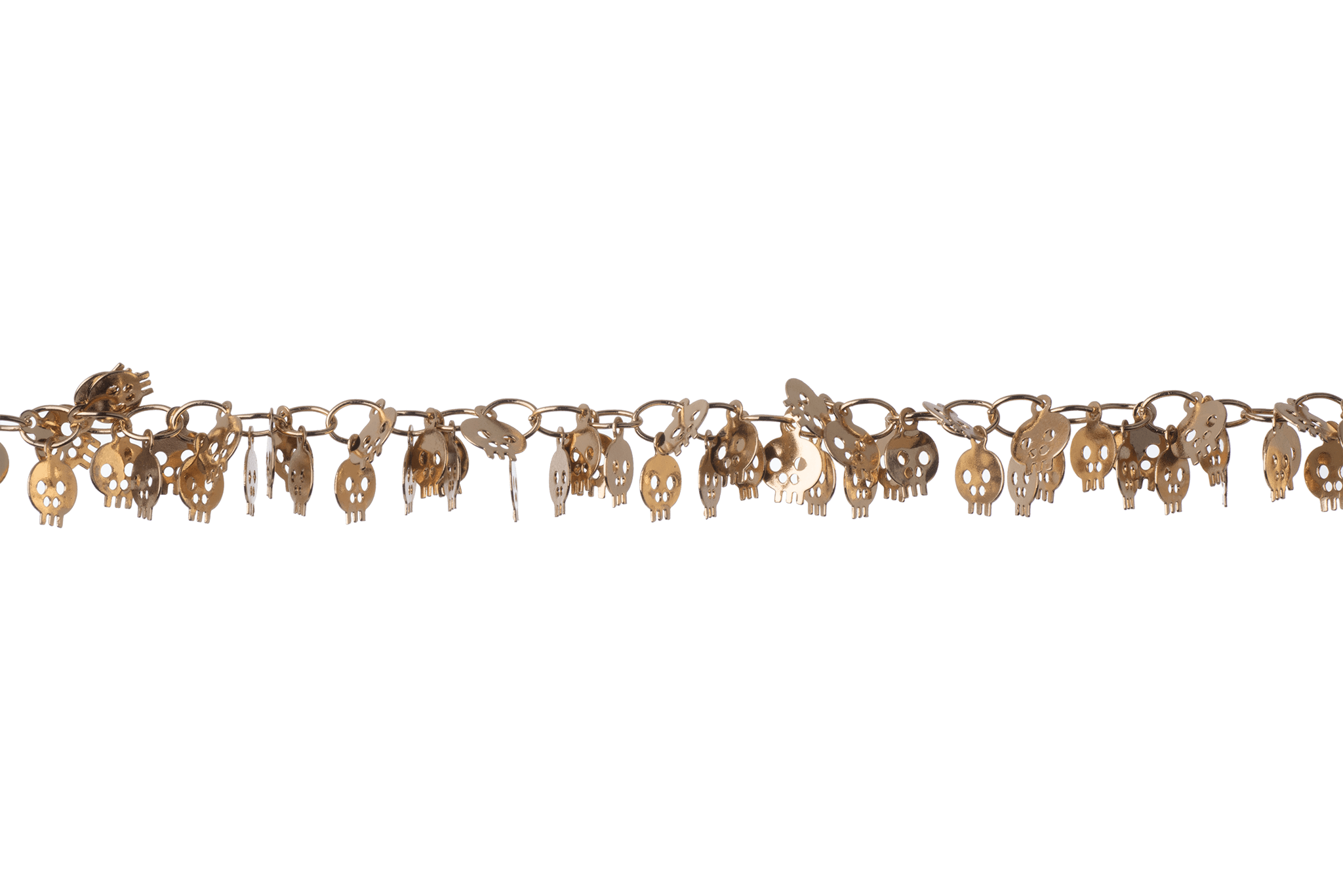 6mm Halloween Dangling Skull Chain - Made of Brass - Sold by the Foot - Ch-908