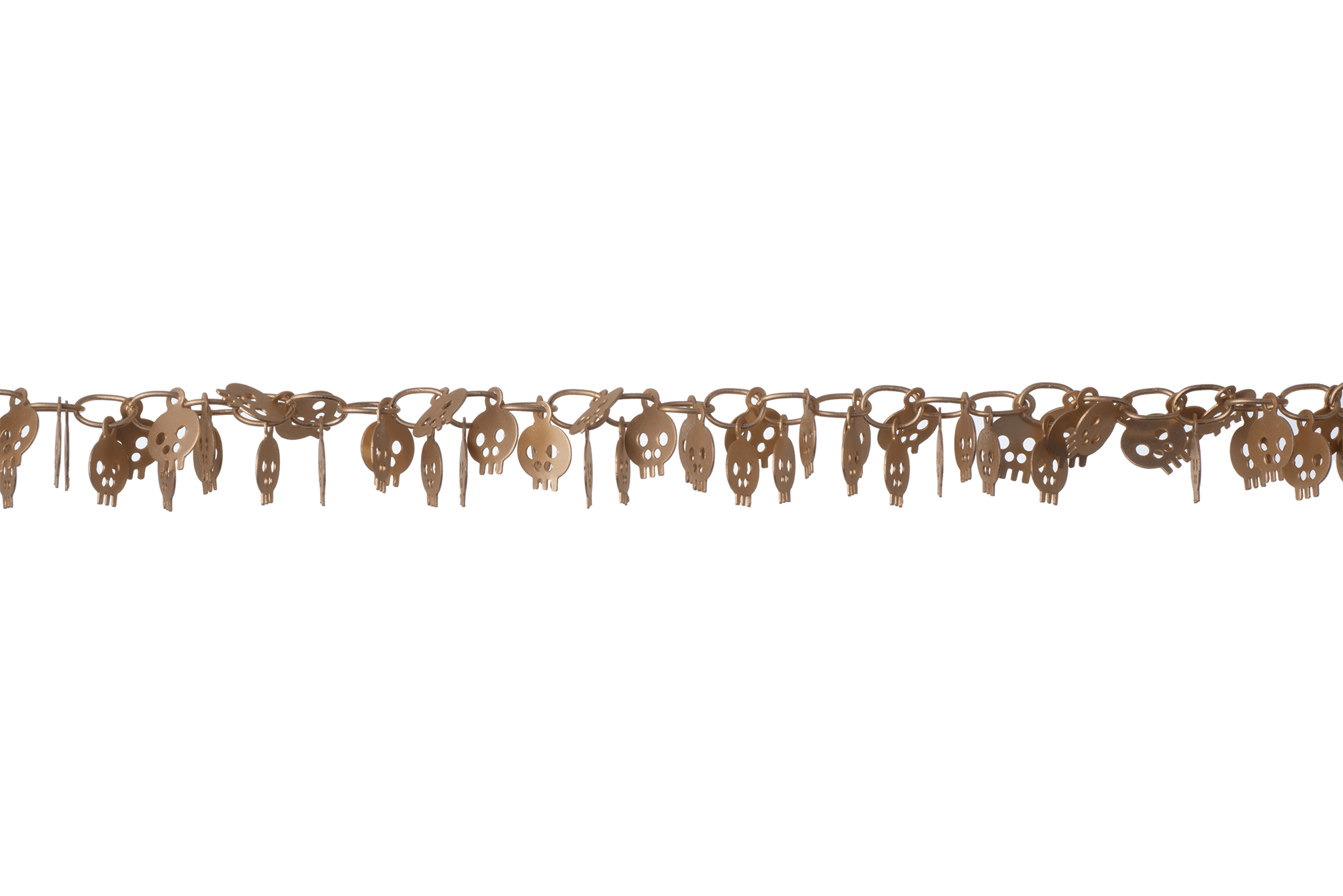6mm Halloween Dangling Skull Chain - Made of Brass - Sold by the Foot - Ch-908