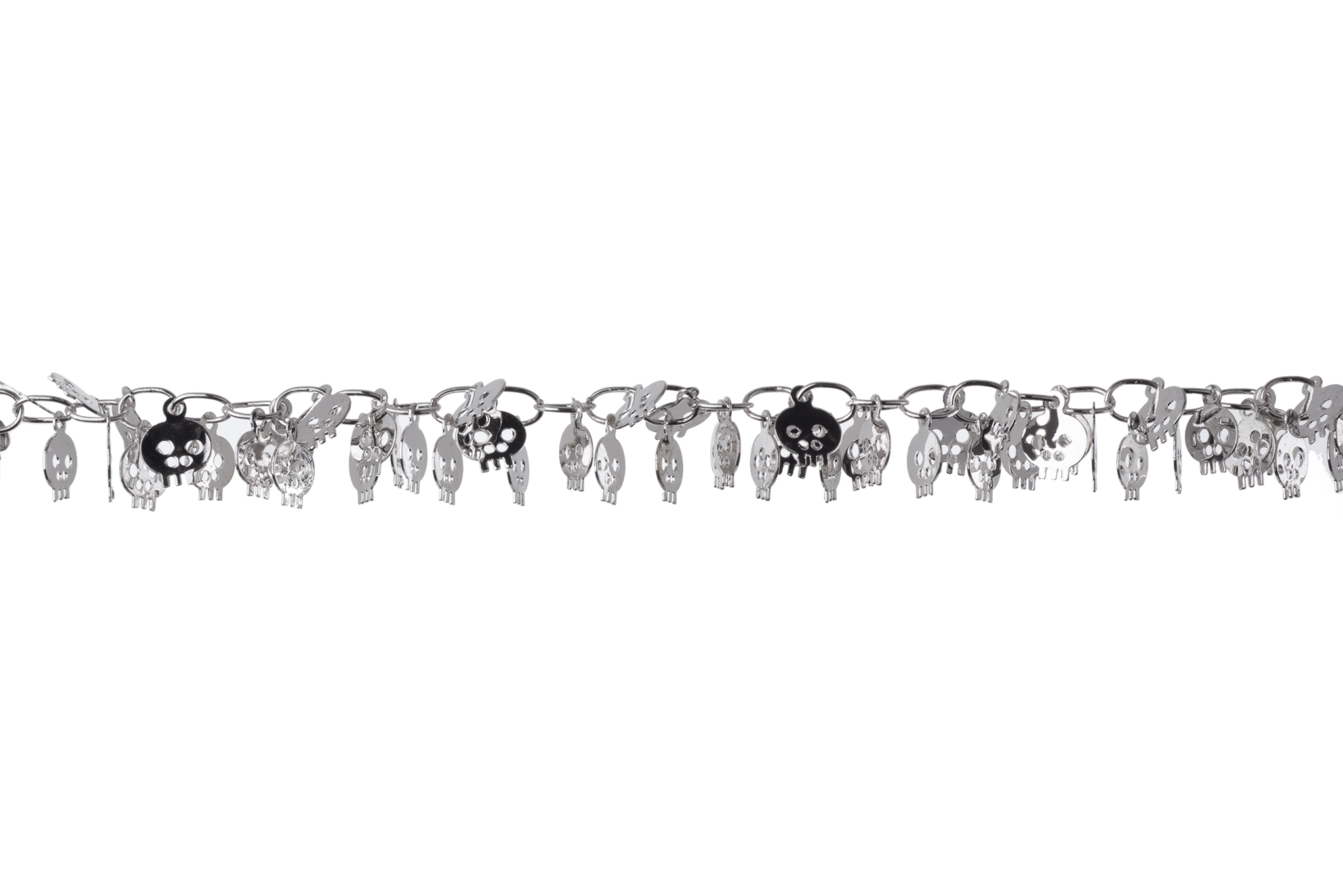 6mm Halloween Dangling Skull Chain - Made of Brass - Sold by the Foot - Ch-908