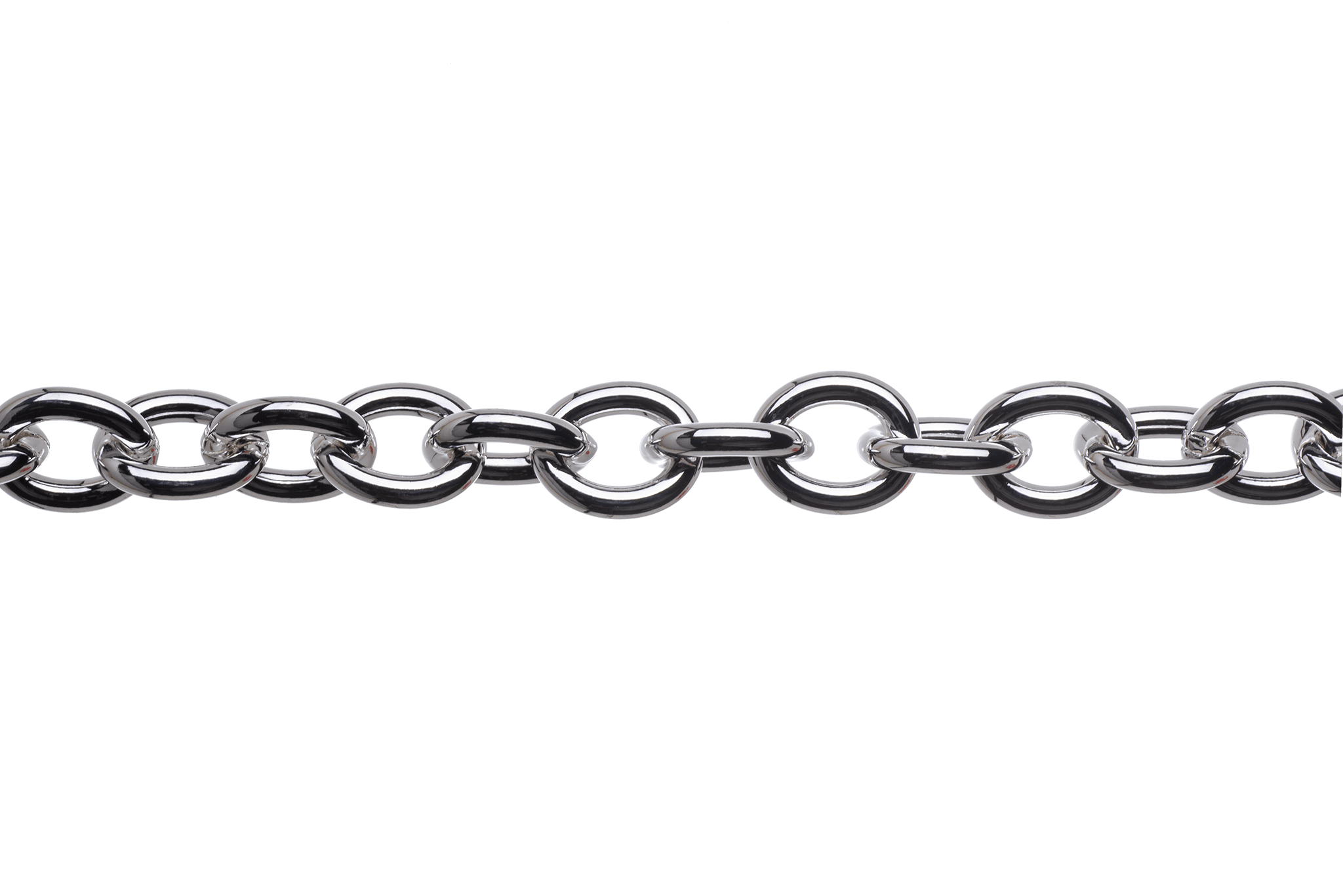 15mm x 12.5mm Aluminum Round Cable Chain - CH 945 - Sold by the Foot