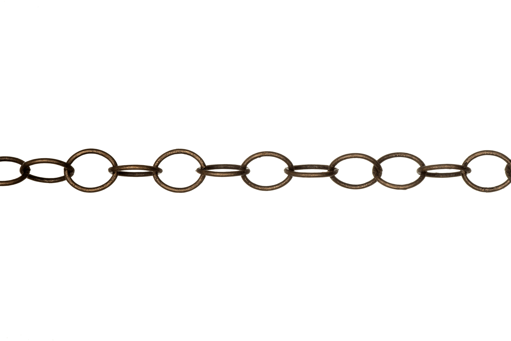 Thin Round Cable Chain multiple finishes available measures 6mm x 5mm sold by the Foot - CH 2600