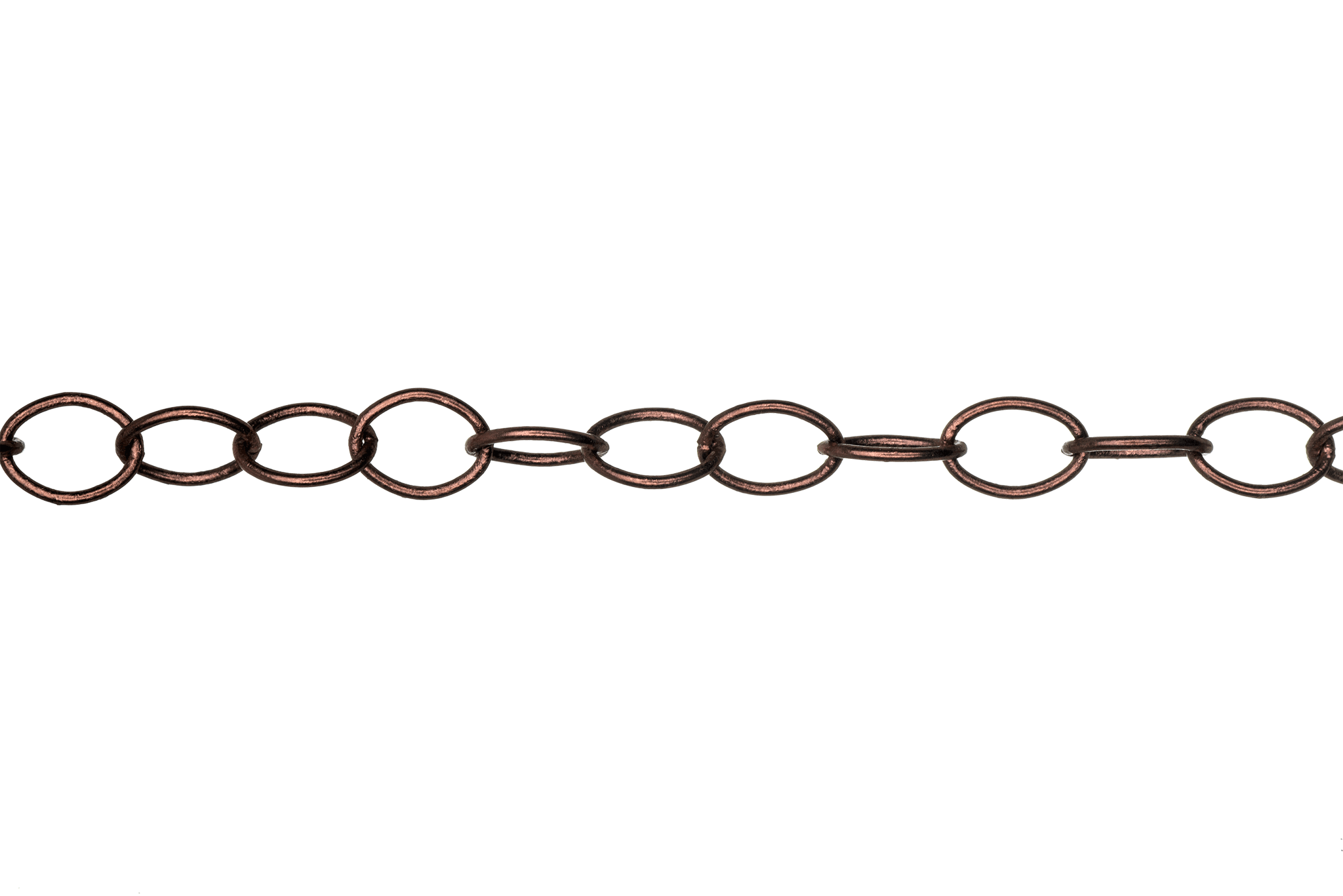 Thin Round Cable Chain multiple finishes available measures 6mm x 5mm sold by the Foot - CH 2600