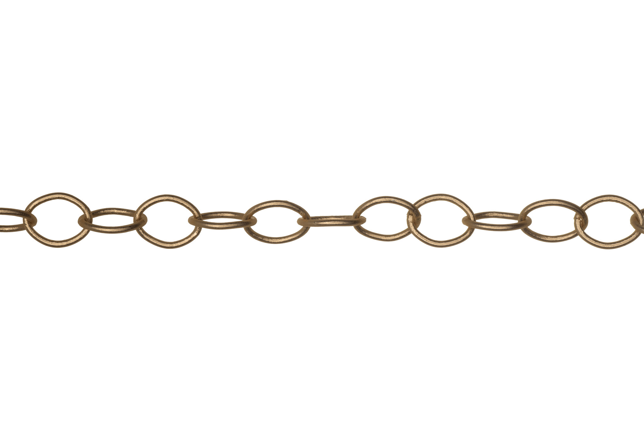 Thin Round Cable Chain multiple finishes available measures 6mm x 5mm sold by the Foot - CH 2600