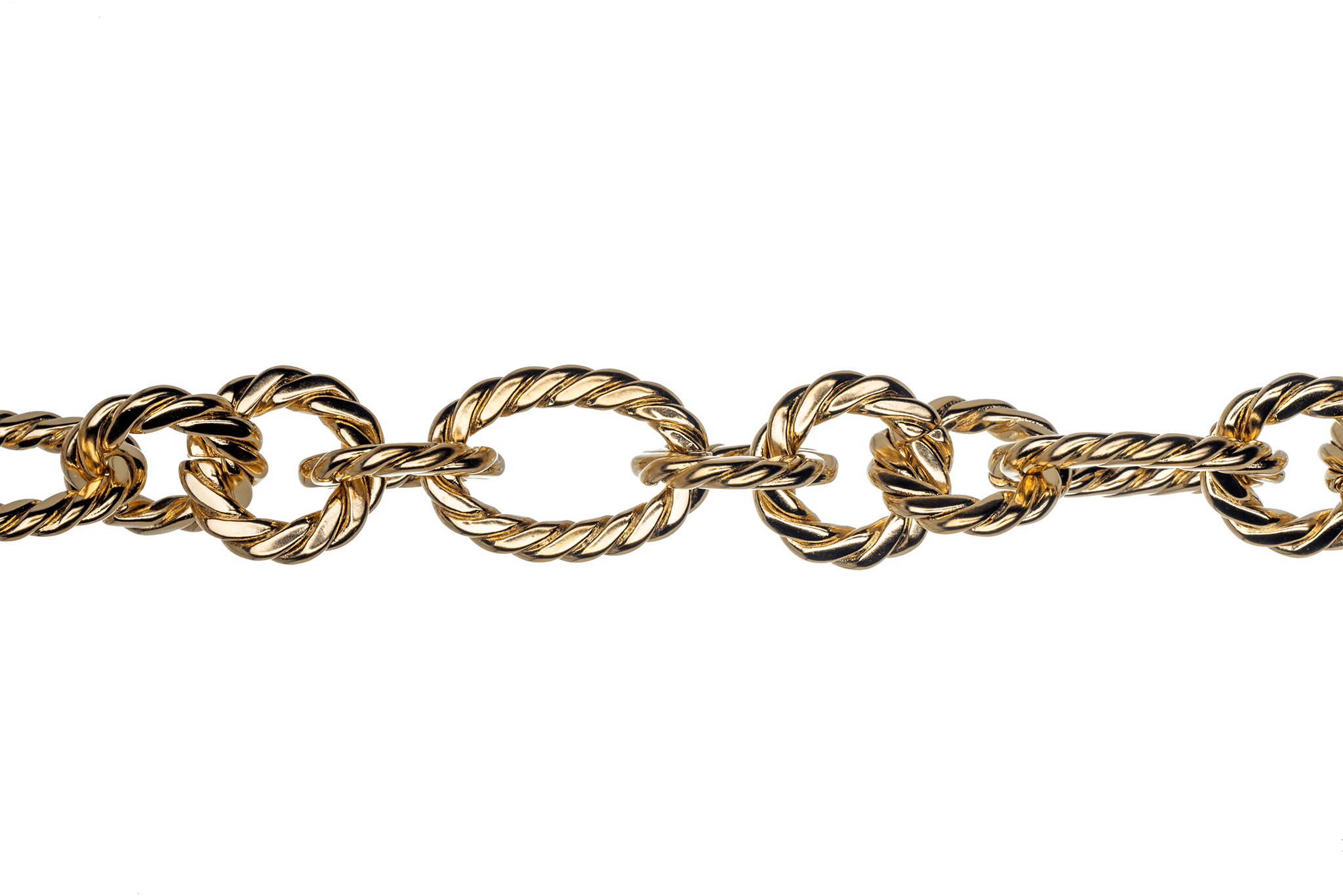 17mm x 12mm Oval, 11mm Round Rope Textured Link Chain - Made of Brass - Sold by the Foot - Ch-812