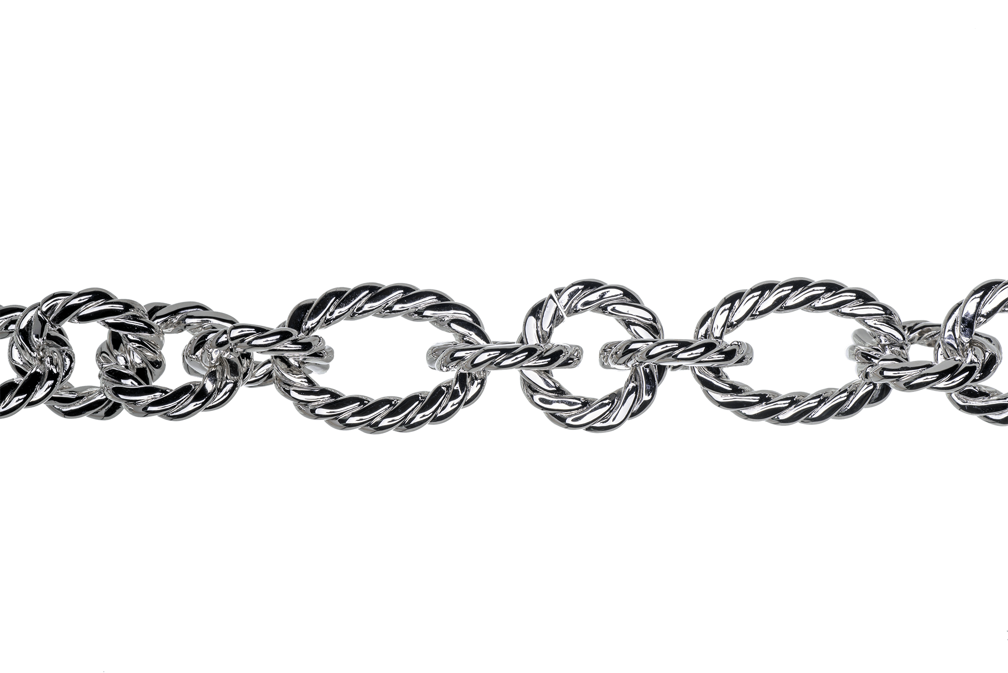 17mm x 12mm Oval, 11mm Round Rope Textured Link Chain - Made of Brass - Sold by the Foot - Ch-812