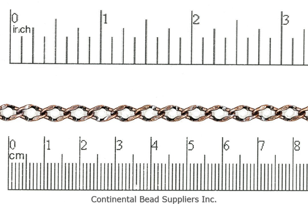 8mm x 5mm Twisted Oval Pearl Insert Link Chain - Made of Brass - Sold by the Foot - Ch-880