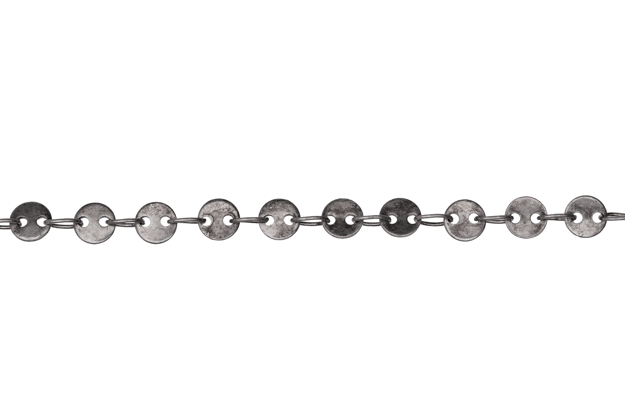 Round Disc Specialty Chain Medium Size measures 4mm available in Multiple Finishes sold by the Foot - CH 897