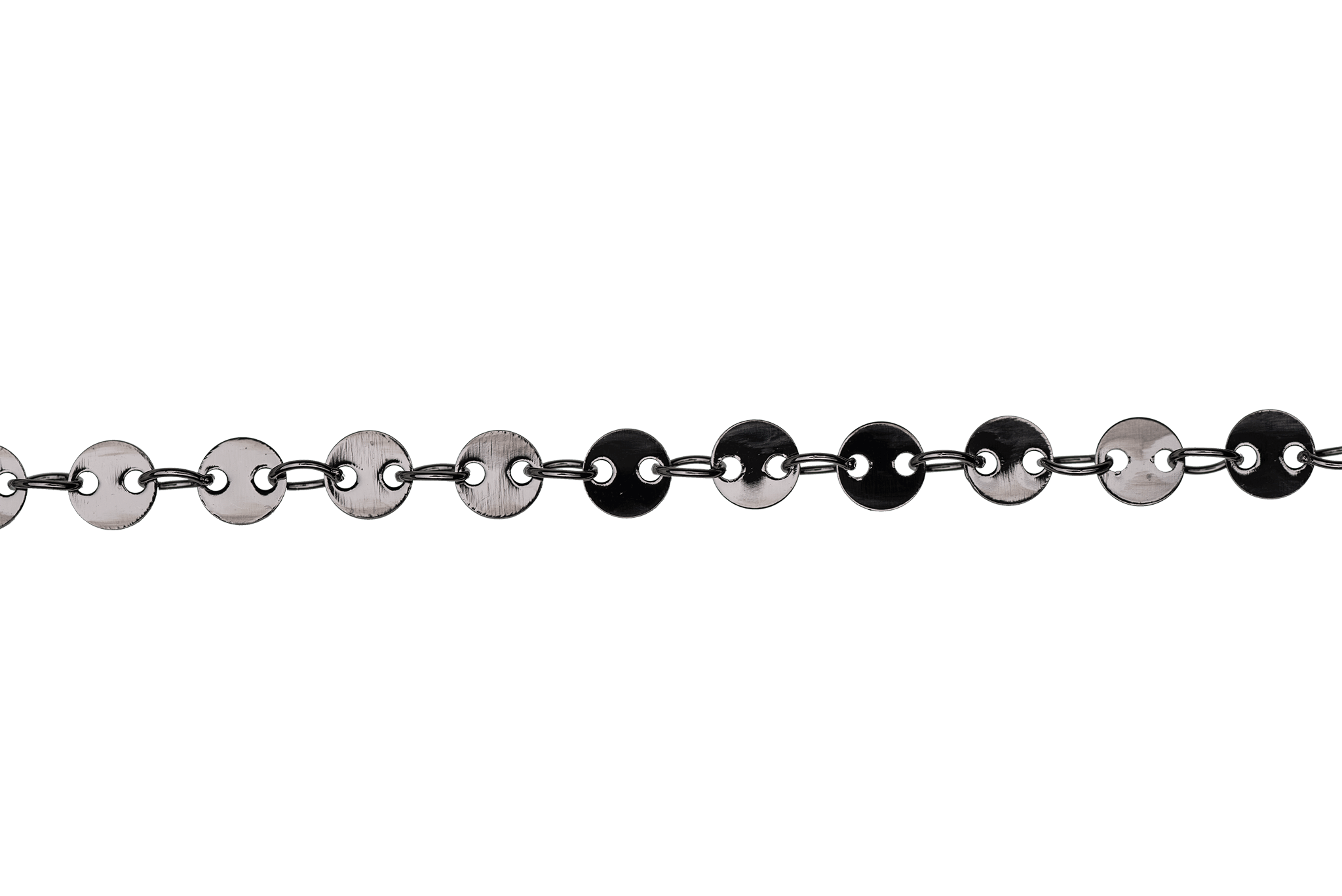Round Disc Specialty Chain Medium Size measures 4mm available in Multiple Finishes sold by the Foot - CH 897