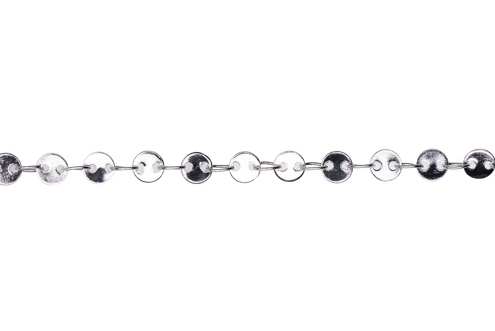Round Disc Specialty Chain Medium Size measures 4mm available in Multiple Finishes sold by the Foot - CH 897