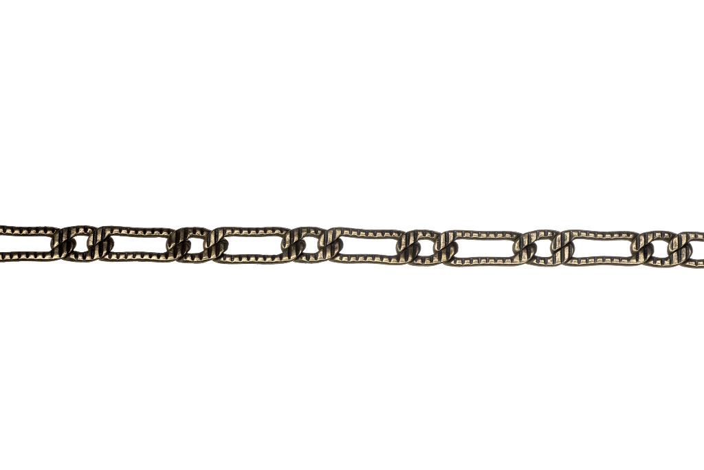 3.2mm Medium Textured Curb Chain - Made of plated brass - Sold by the foot - CH-943