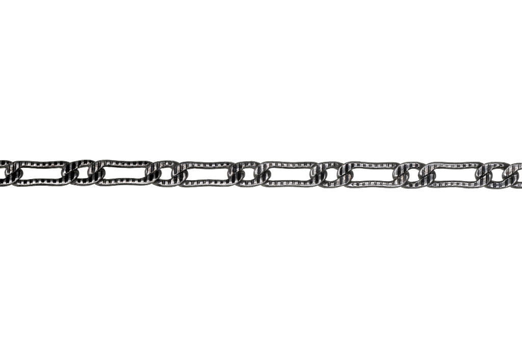 3.2mm Medium Textured Curb Chain - Made of plated brass - Sold by the foot - CH-943