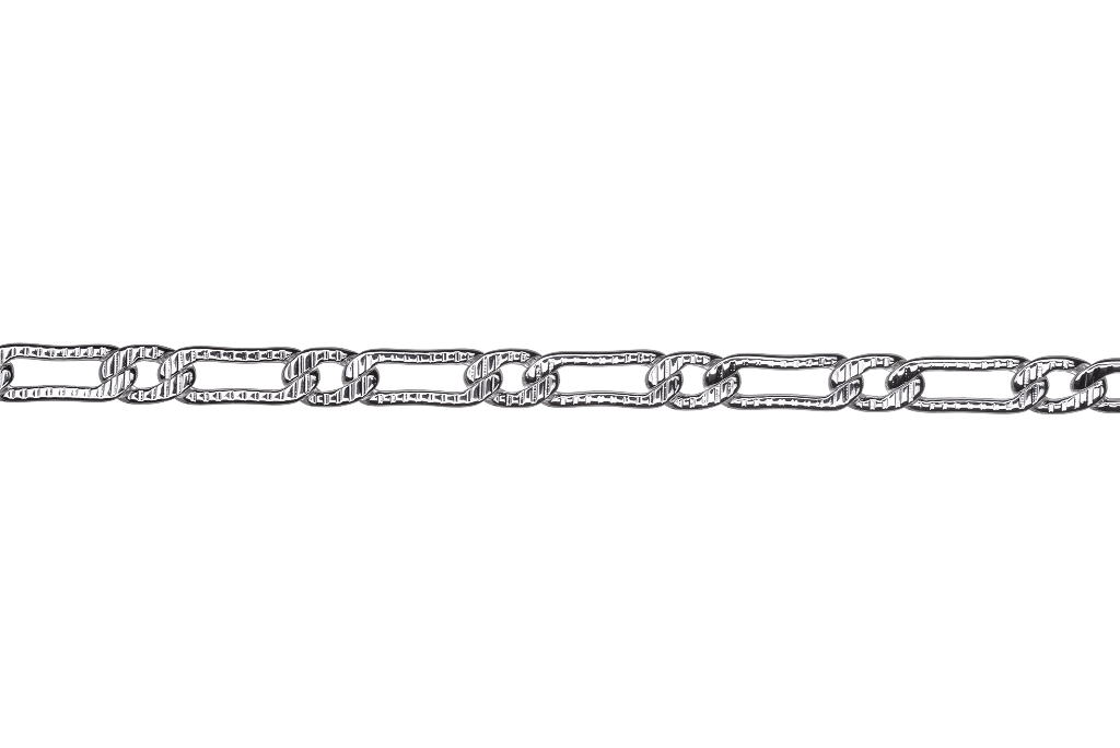 3.2mm Medium Textured Curb Chain - Made of plated brass - Sold by the foot - CH-943