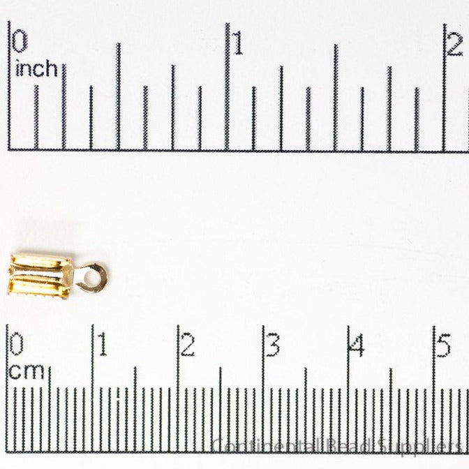 Cord End Fold-Over 3mm for Cord or Chain - Multiple Colors - Per Dozen