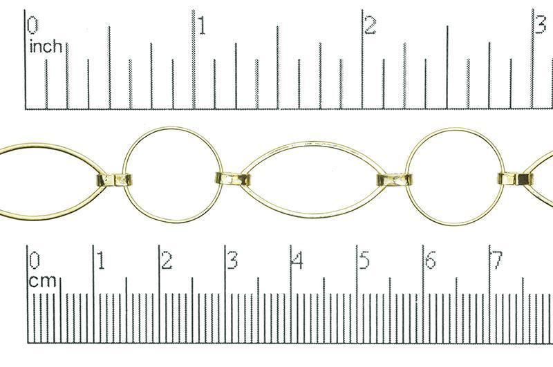 23mm x 12mm Oval and 14.8mm Circle Link Specialty Chain sold by the Foot available in Multiple Colors - CH 308