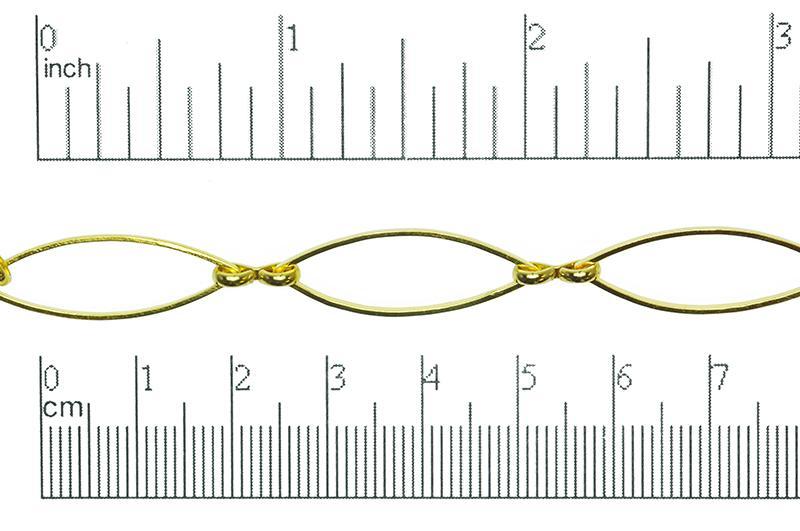 27mm x 8.7mm Oval Eye Link Chain - Made of Brass - Sold by the Foot - Ch-319