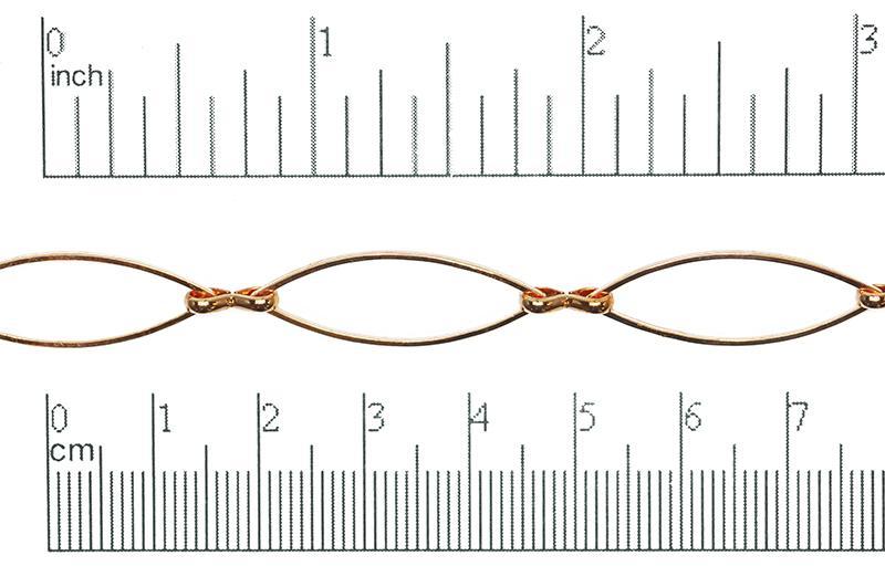 27mm x 8.7mm Oval Eye Link Chain - Made of Brass - Sold by the Foot - Ch-319