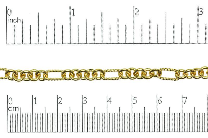 9mm x 5mm Rectangle Rope Cable Chain - Made of plated brass - Sold by the foot - Ch-803