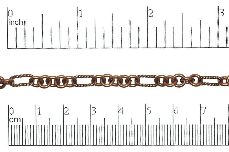9mm x 5mm Rectangle Rope Cable Chain - Made of plated brass - Sold by the foot - Ch-803