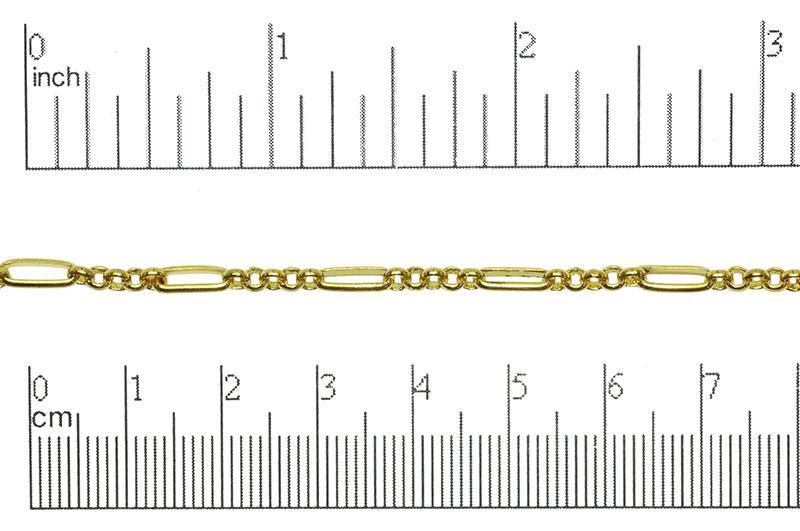 Figaro Chain  8.5mm x 3.1mm available in Multiple Colors sold by the Foot - CH 804