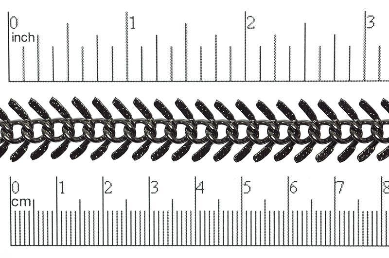 13mm Textured Fishbone Chain - Made of plated brass - Sold by the foot - Ch-301