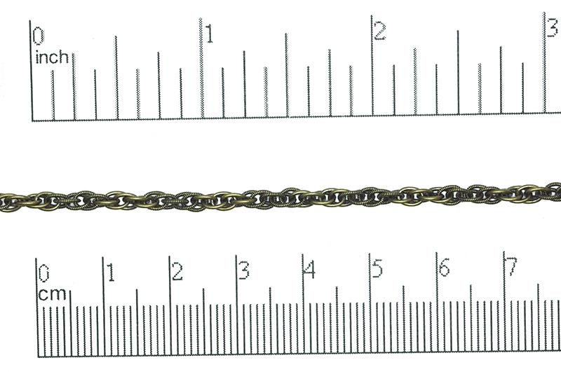 3mm Spiga Rope Spiral Chain - Sold by the Foot - Multiple Finishes - CH 870