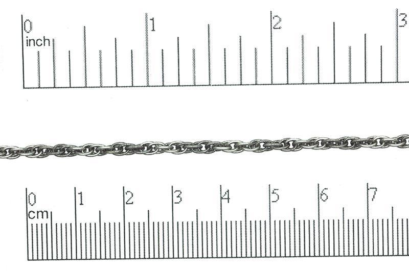 3mm Spiga Rope Spiral Chain - Sold by the Foot - Multiple Finishes - CH 870