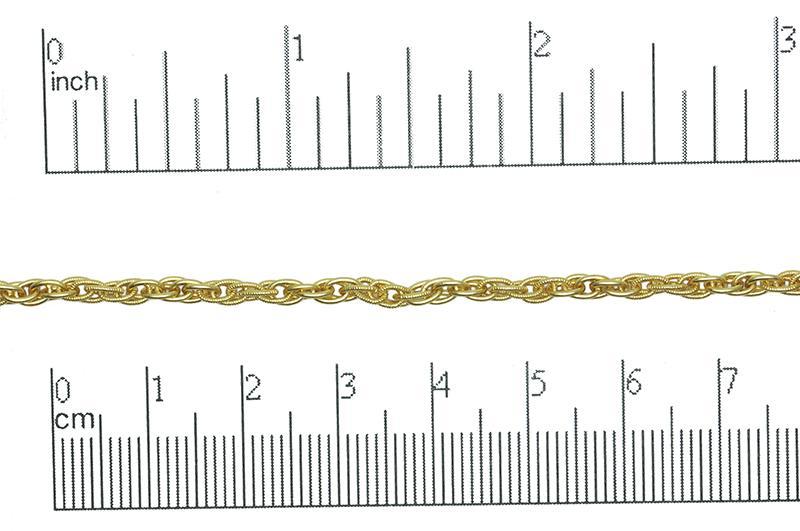 3mm Spiga Rope Spiral Chain - Sold by the Foot - Multiple Finishes - CH 870