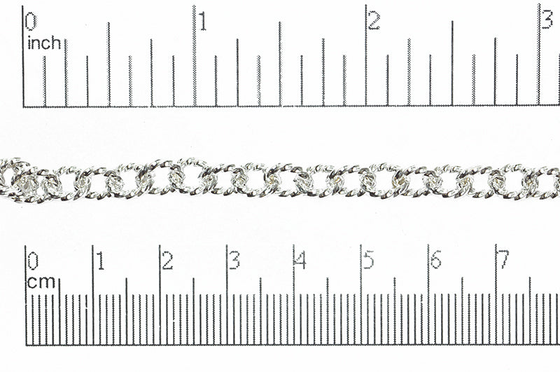 7.5mm x 6mm Twisted Link Cable Chain - Made of plated brass - Sold by the foot - Ch-858