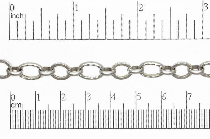 11mm x 7.5mm Textured and Plain Link Cable Chain Sold by The Foot - CH 860