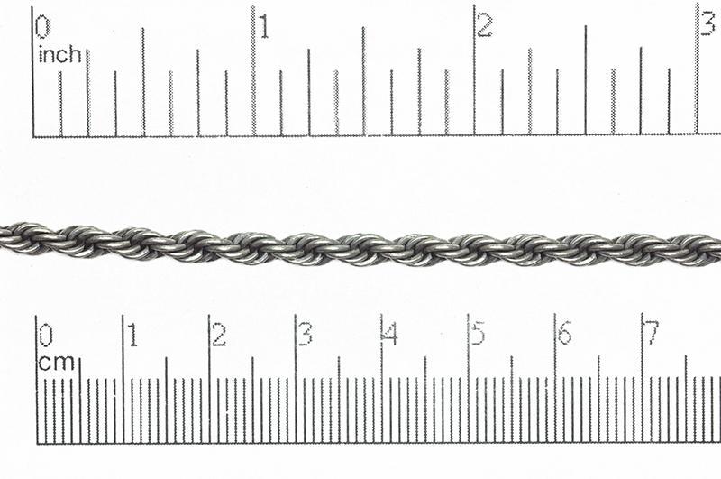 3.8mm Classic Rope Chain - Made of Brass - Sold by the Foot - Ch-862