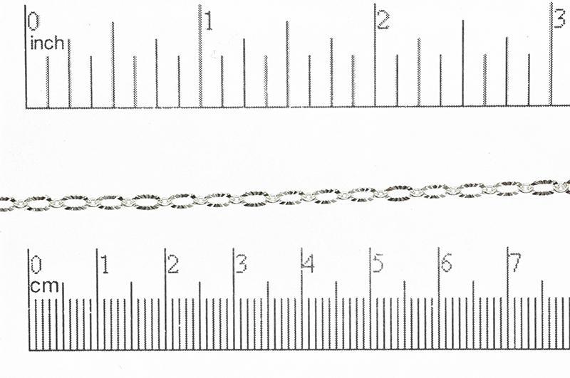 3mm x 4.8mm Textured Oval Linked Cable Chain Sold by The Foot - CH 867