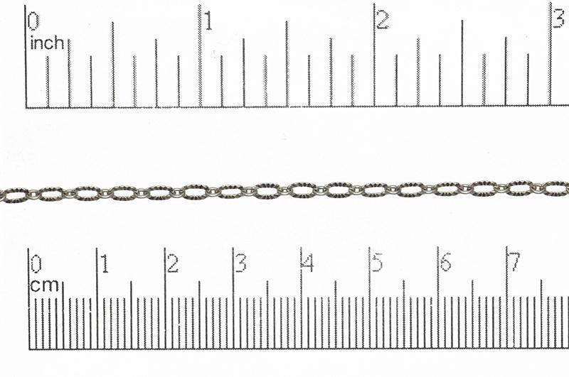 3mm x 4.8mm Textured Oval Linked Cable Chain Sold by The Foot - CH 867