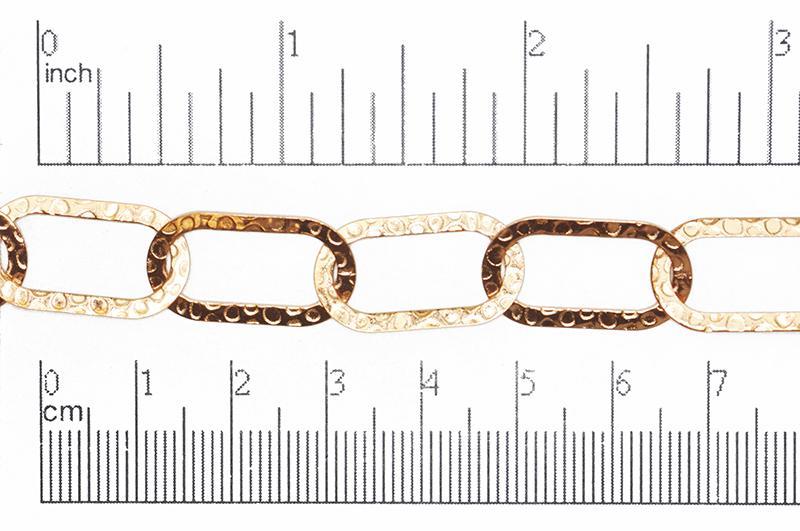 22mm x 12mm Crater Textured Link Cable Chain - Made of Brass - Sold by the Foot - Ch-1222