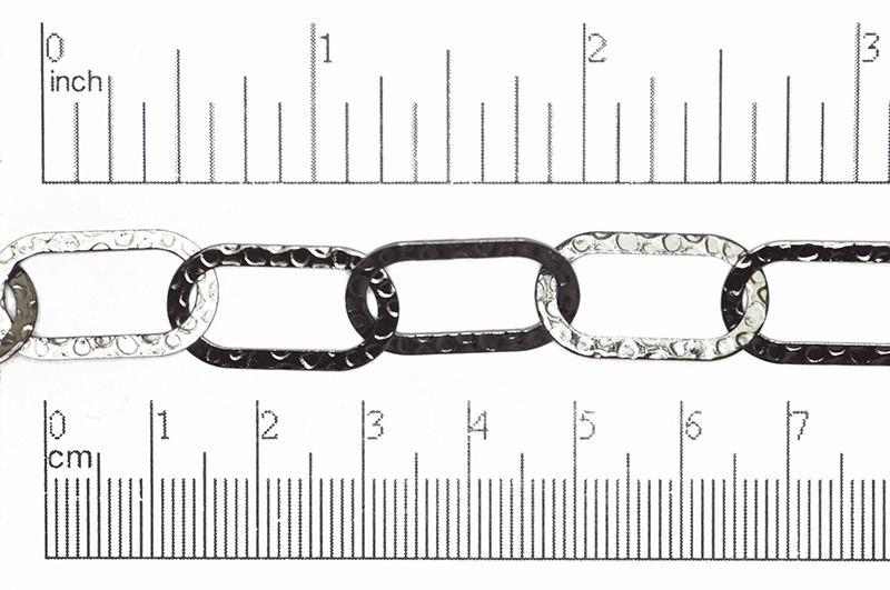 22mm x 12mm Crater Textured Link Cable Chain - Made of Brass - Sold by the Foot - Ch-1222