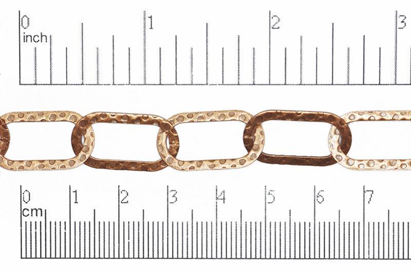 22mm x 12mm Crater Textured Link Cable Chain - Made of Brass - Sold by the Foot - Ch-1222
