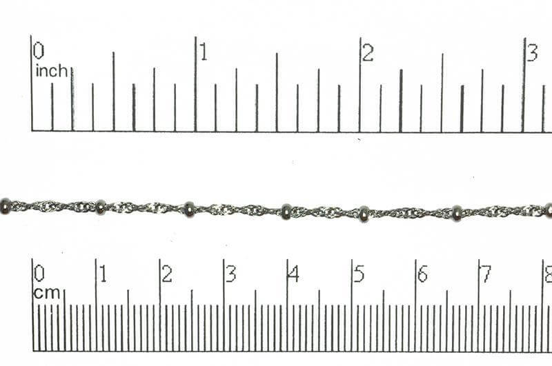 2mm Elegant Twisted Satellite Curb Chain - Made of plated brass - Sold by the foot - Ch-873