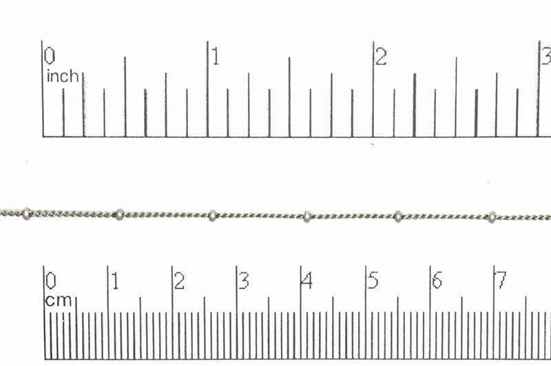 Satellite Chain Size Small measures 2mm available in Multiple Finishes sold by the Foot - CH 114