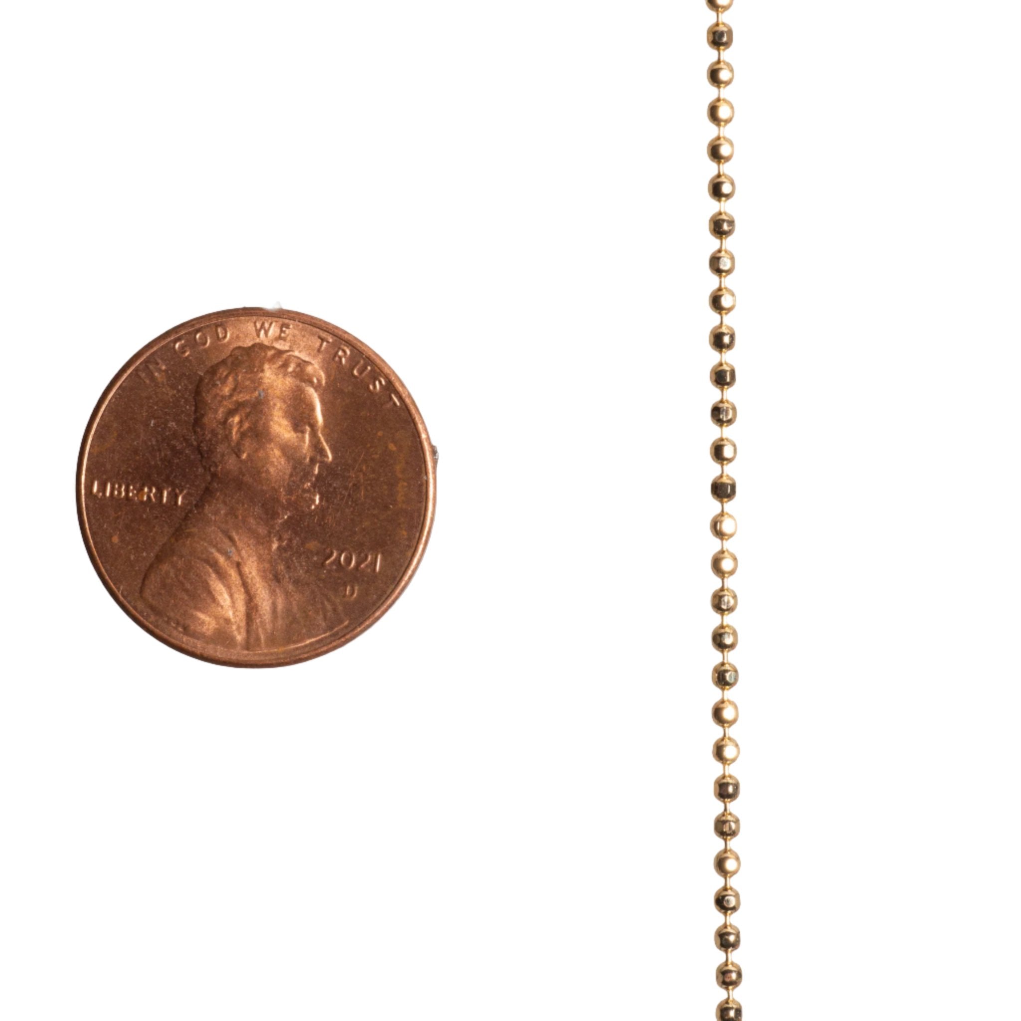 1.5mm Diamond Cut Ball Chain Sold by The Foot - CH 853