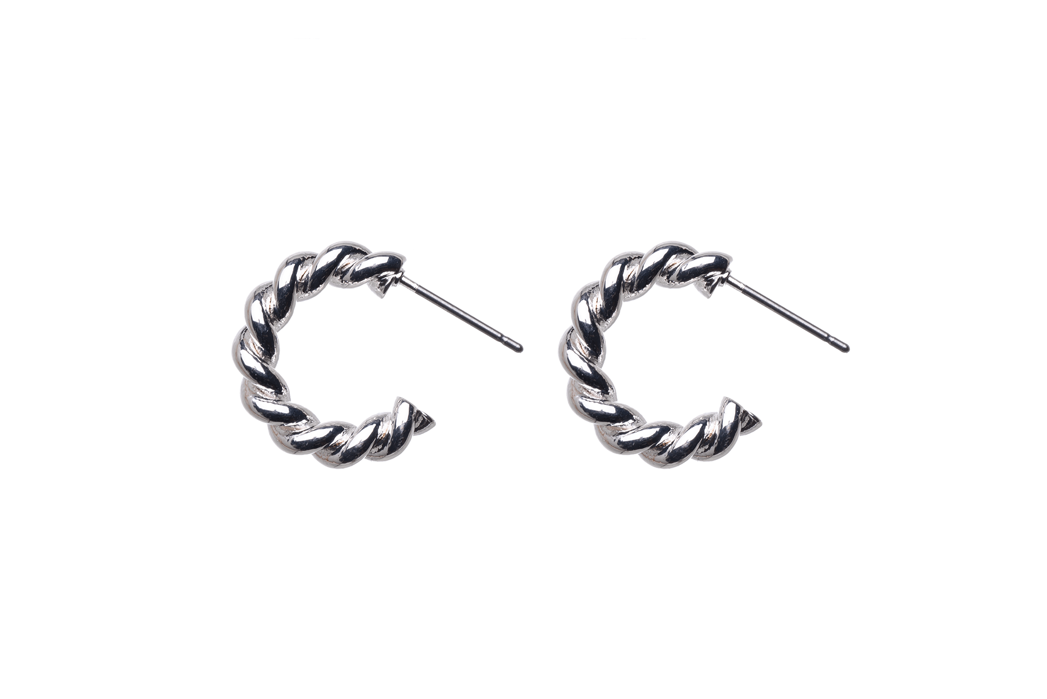 12mm Twisted Crescent Earrings w/ Earnut - Made of plated brass - Sold individually - EW5019