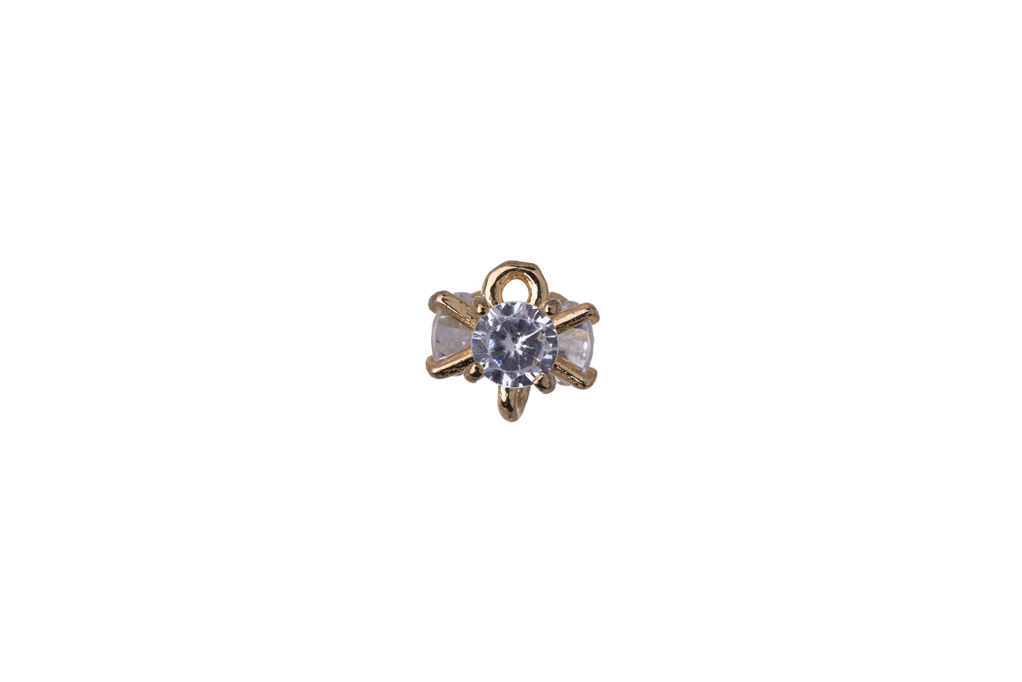 8mm x 7mm Cubic Zirconia Cluster Link Connector - Made of Plated Brass - Sold Individually - K112